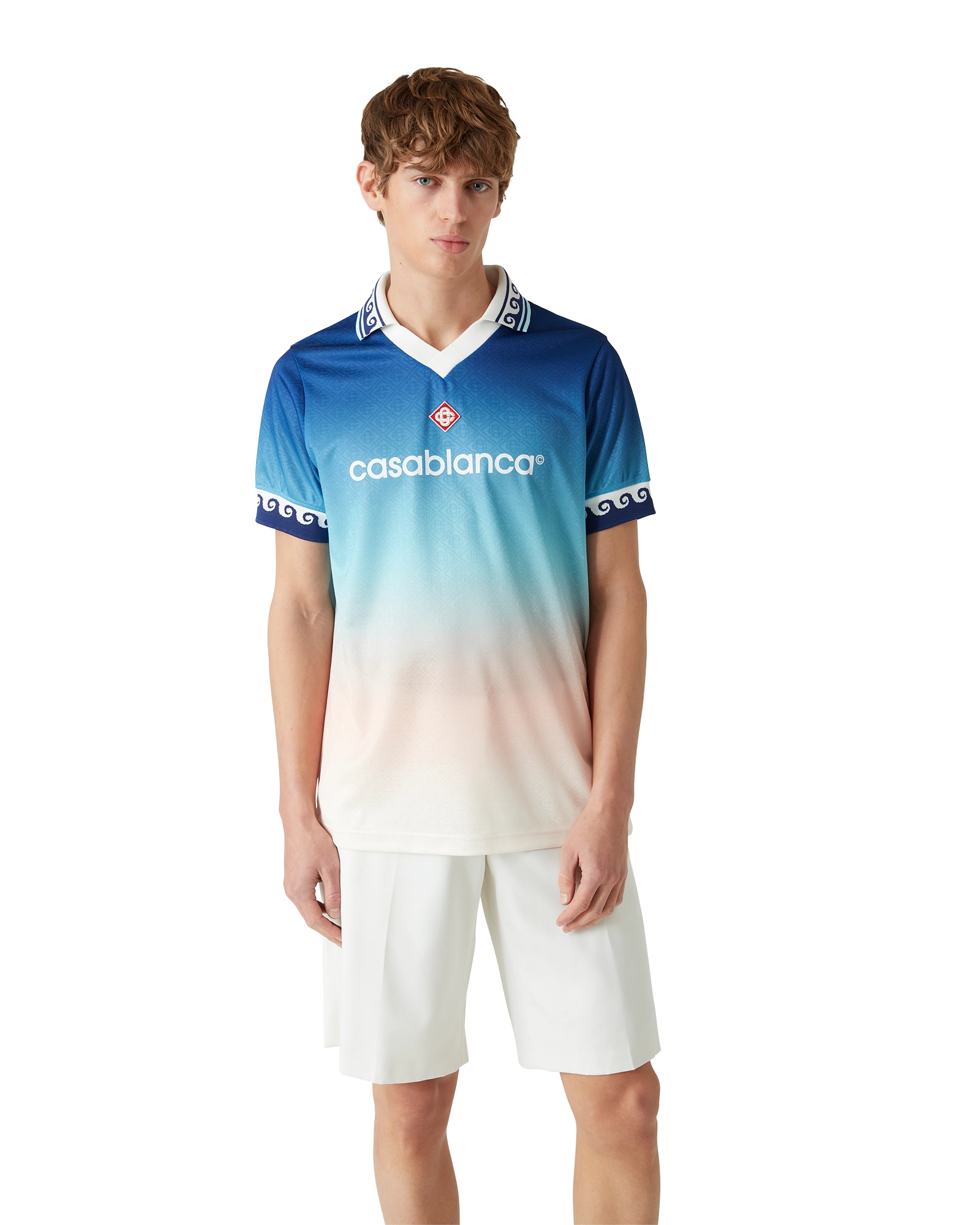 Jacquard Gradient Short Sleeve Football Shirt - 图片 4