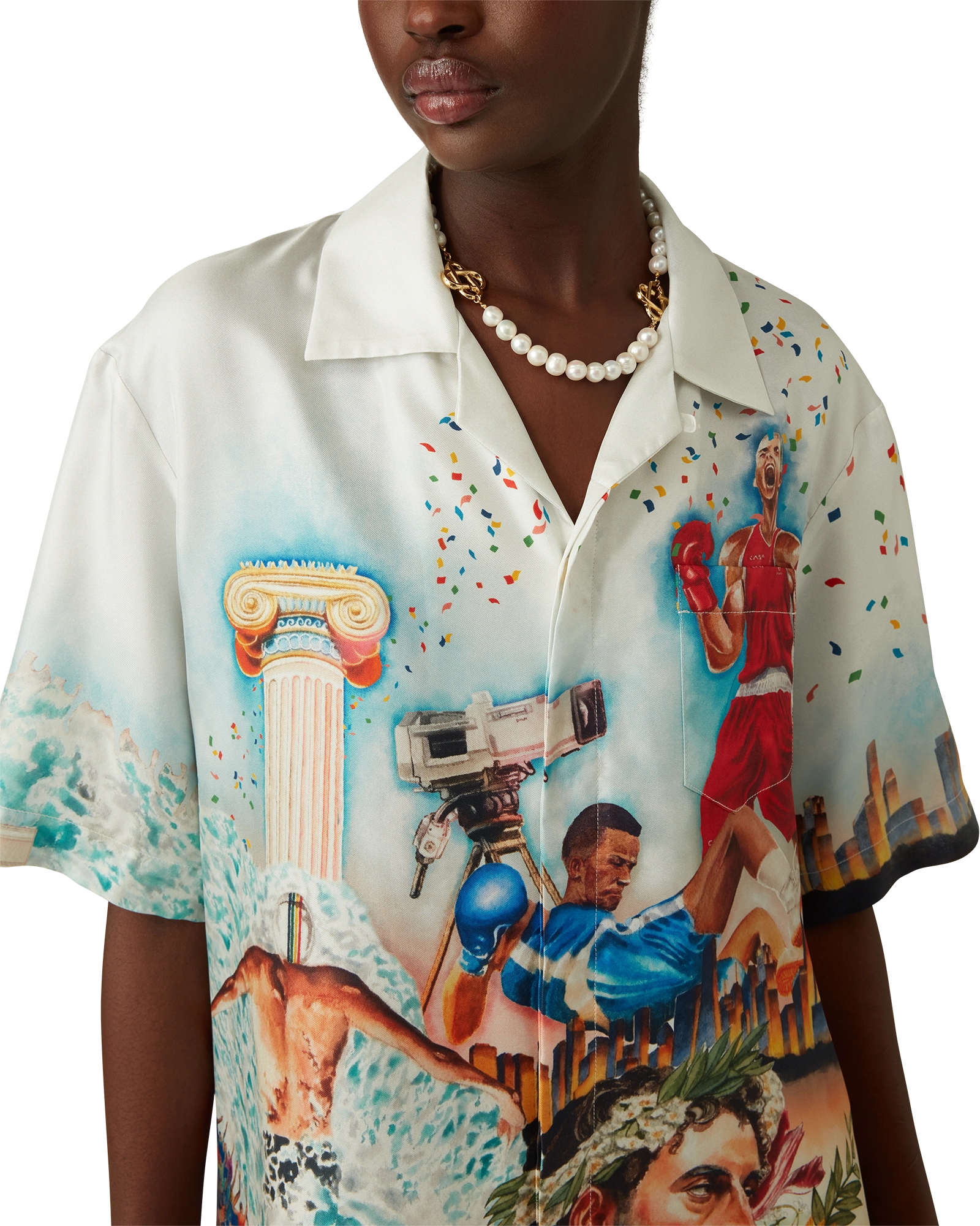 Celebration Du Sport Short Sleeve Silk Shirt - 图片 9