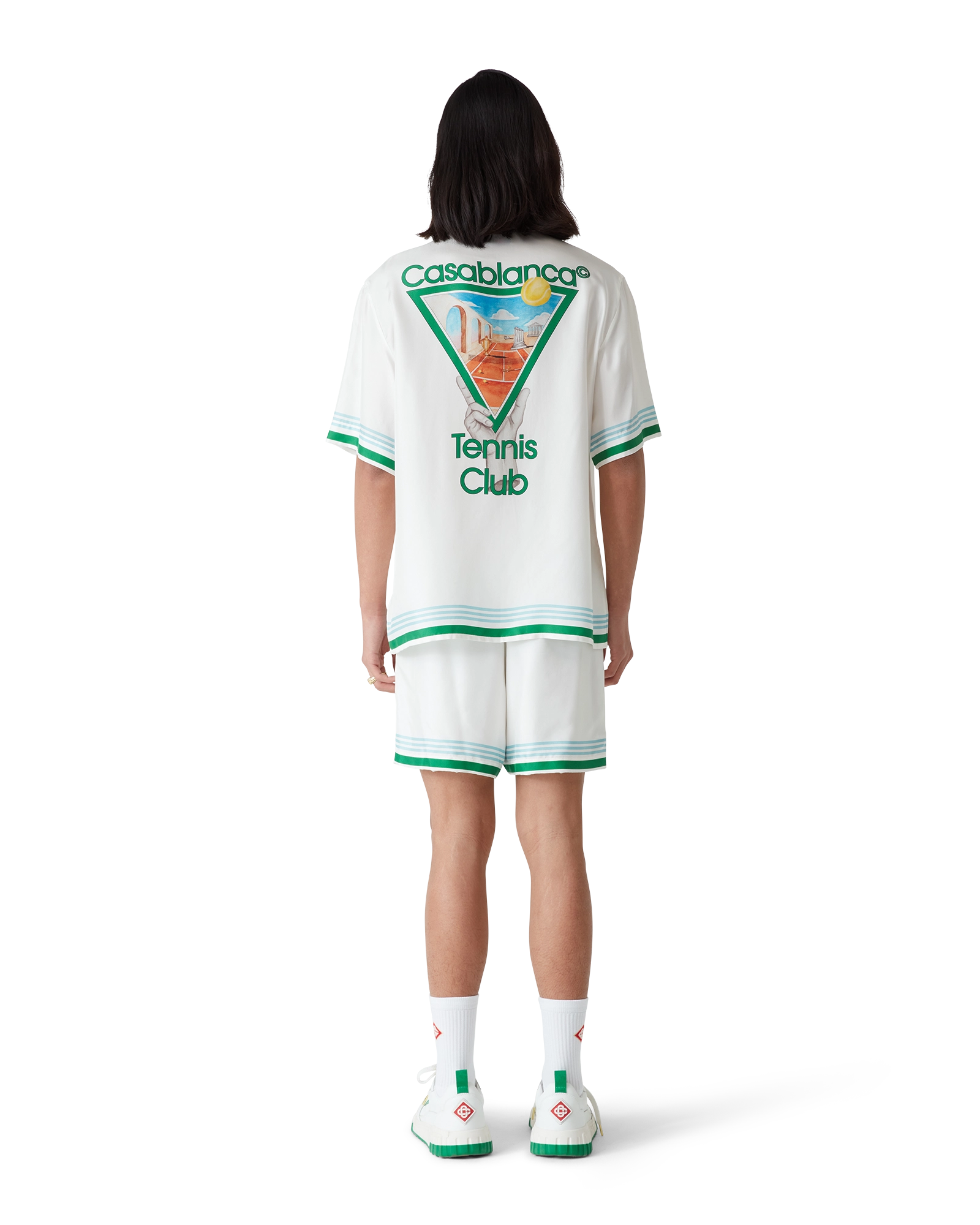 Metaphysical Tennis Icon Short Sleeve Silk Shirt - 图片 3