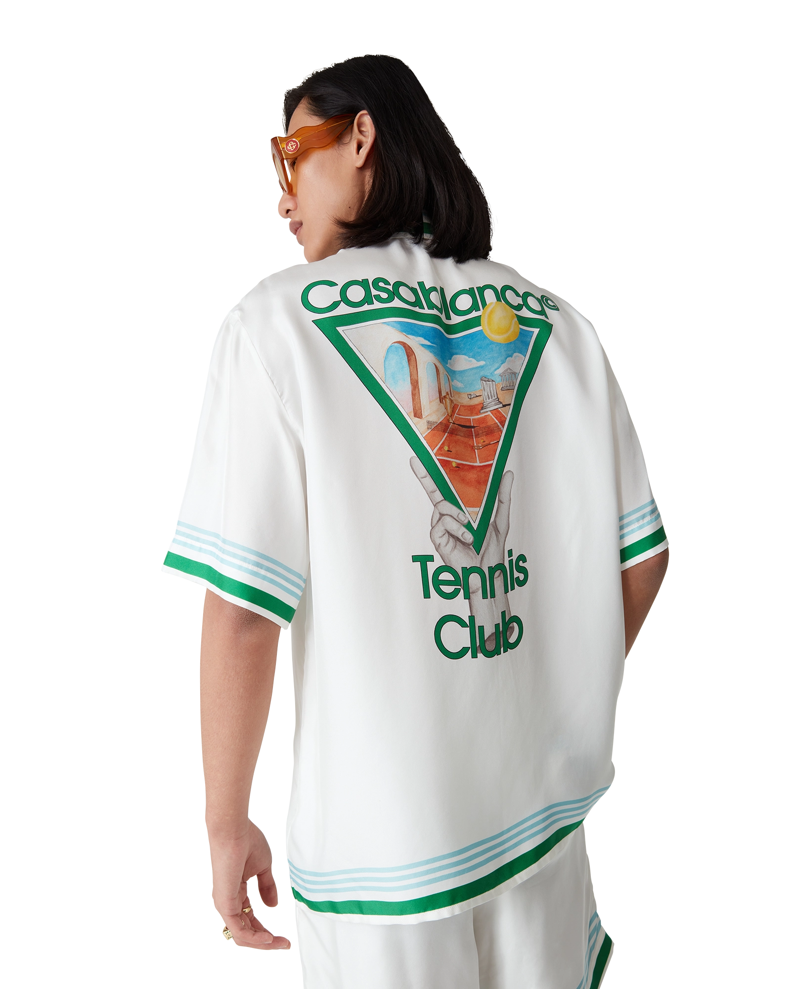 Metaphysical Tennis Icon Short Sleeve Silk Shirt - 图片 4