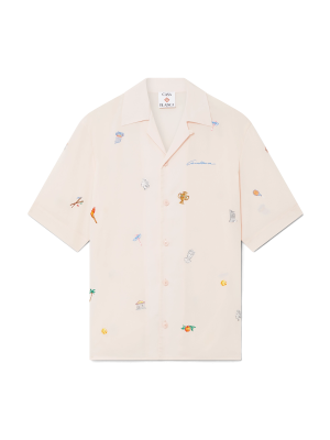 Embroidered Short Sleeve Motif Shirt