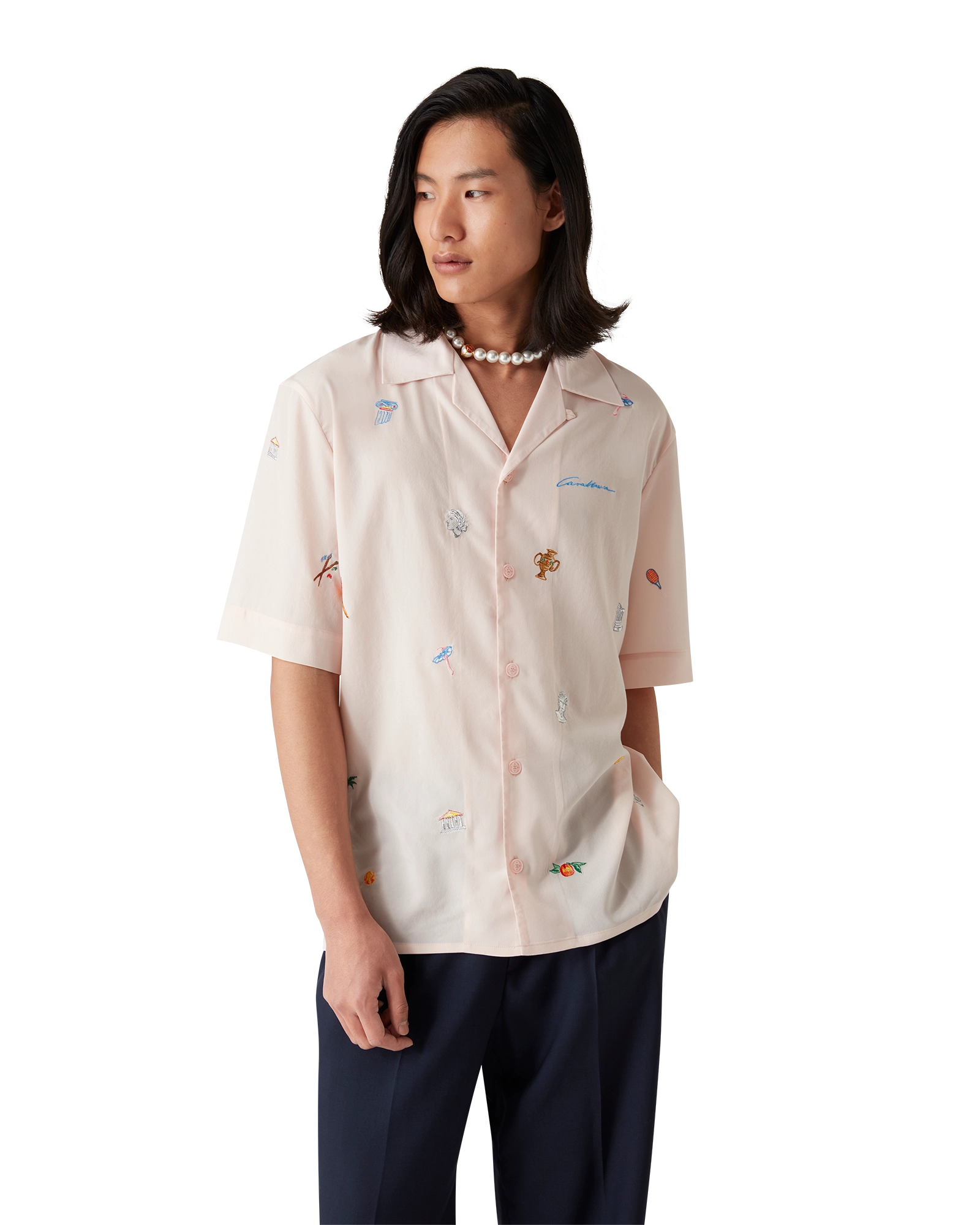 Embroidered Short Sleeve Motif Shirt - 图片 4