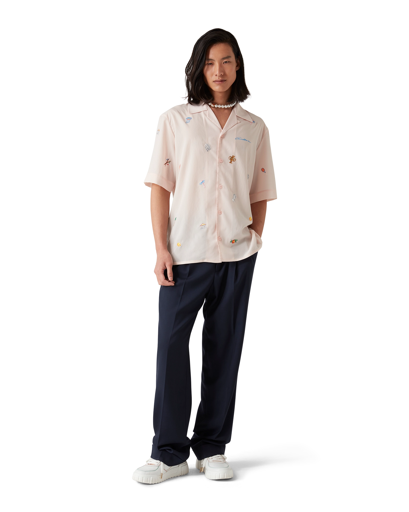 Embroidered Short Sleeve Motif Shirt - 图片 2