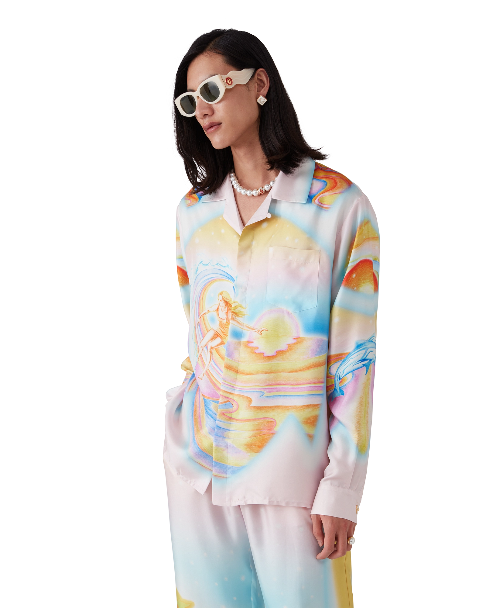 Psychedelic Nirvana Long Sleeve Silk Shirt - 图片 8