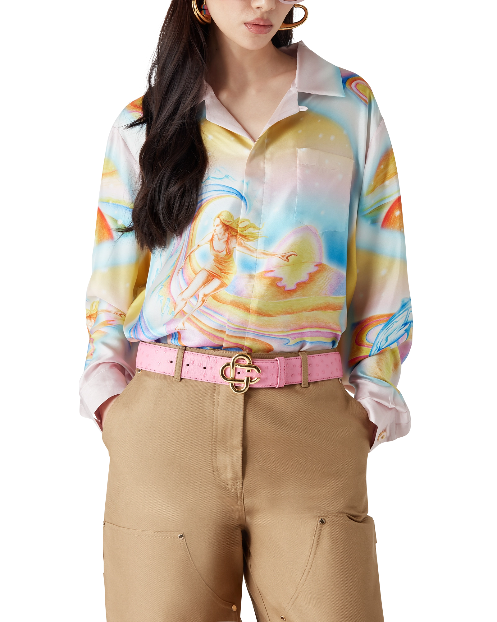 Psychedelic Nirvana Long Sleeve Silk Shirt - 图片 5
