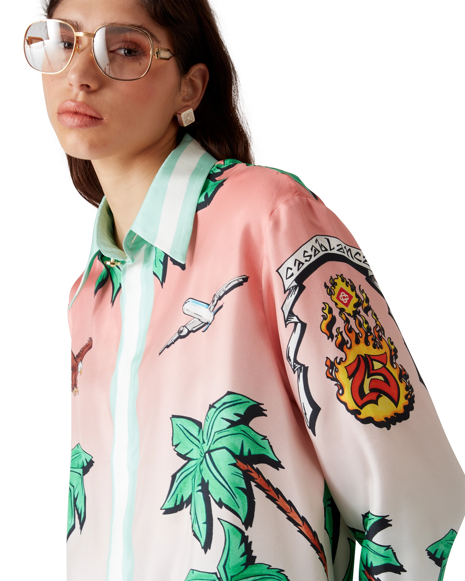 Tennis Club Long Sleeve Silk Shirt - 图片 5