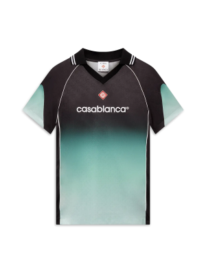 Gradient Monogram Jacquard Football Short Sleeve Shirt