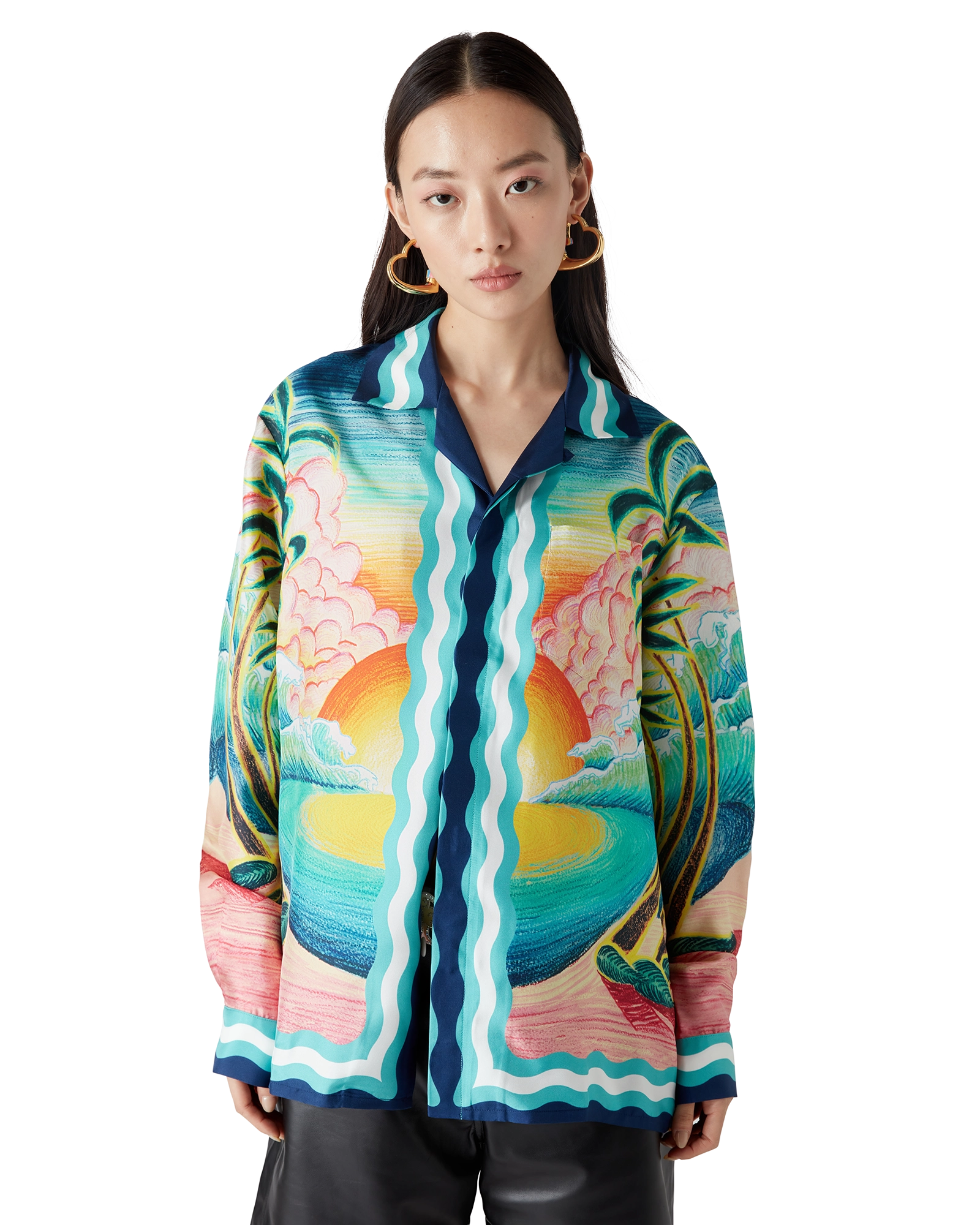 Danse De La Mer Long Sleeve Silk Shirt - 图片 4