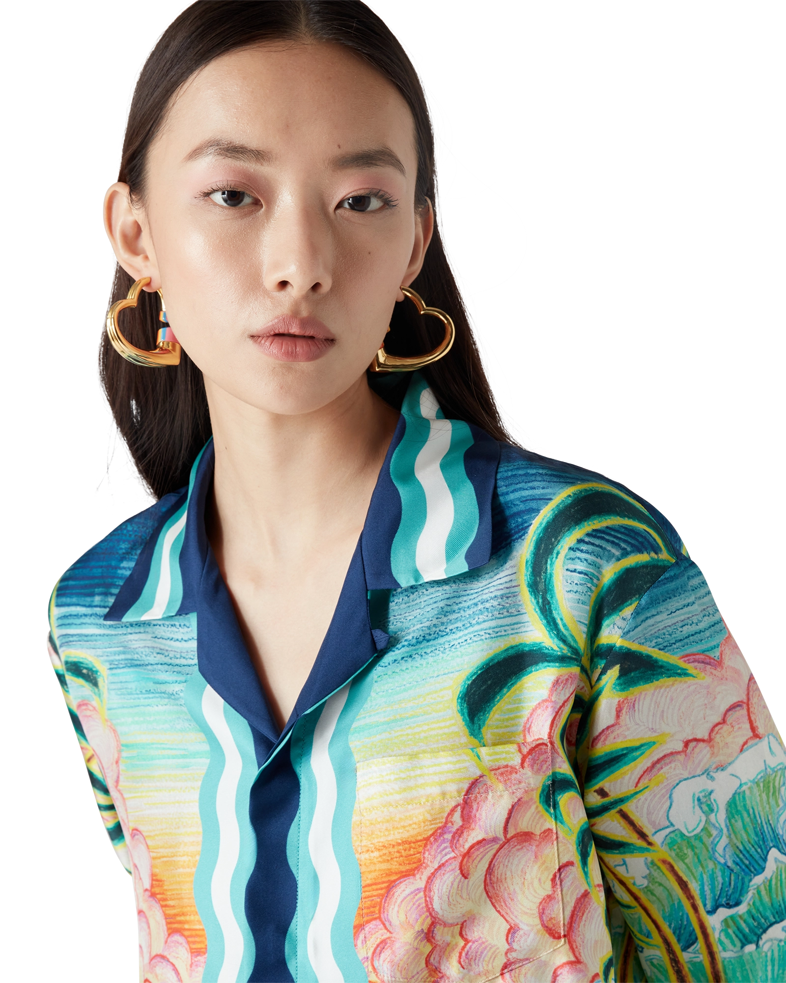 Danse De La Mer Long Sleeve Silk Shirt - 图片 5