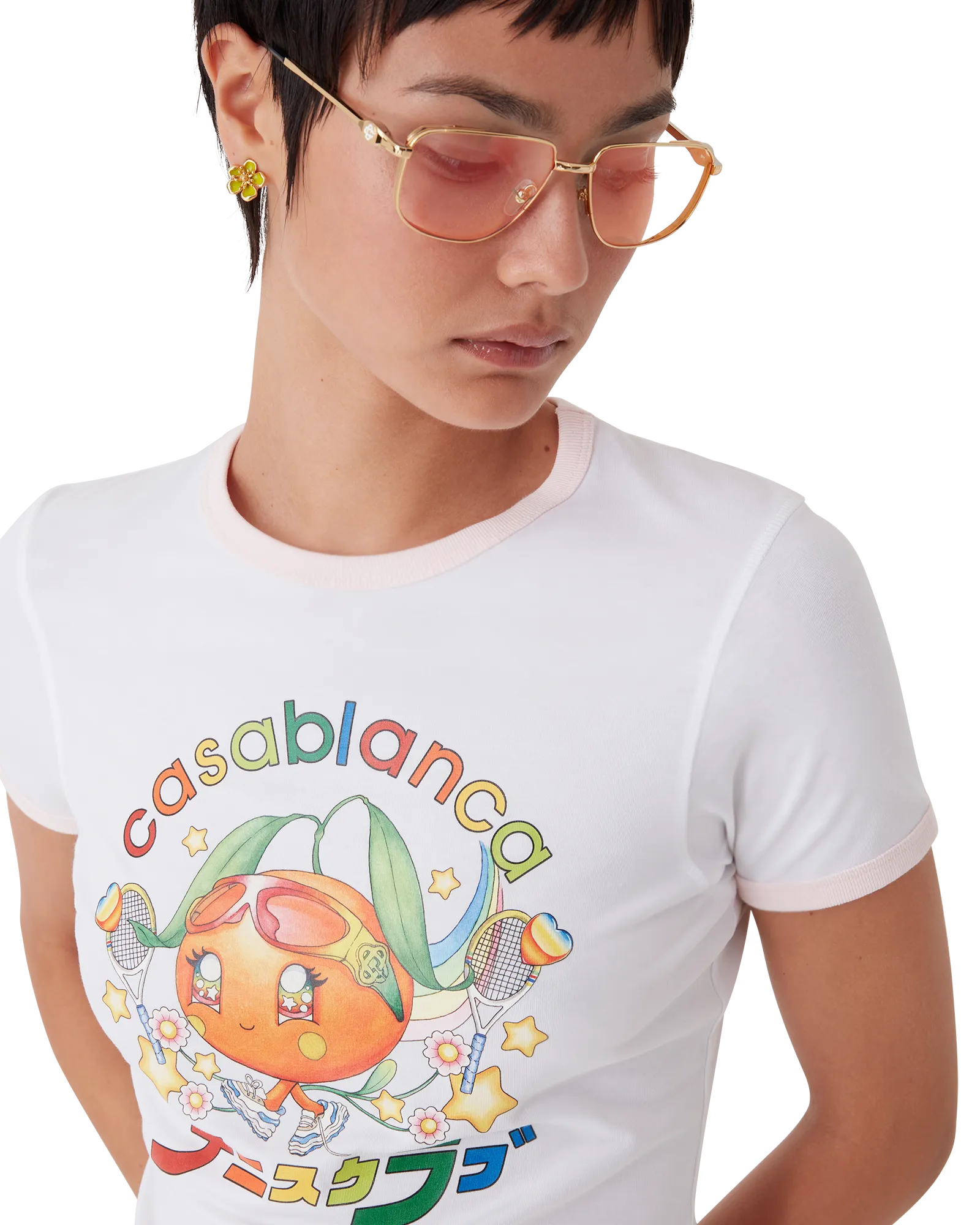 Orange Mascot Ringer Short Sleeve T-Shirt - 图片 5