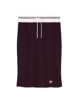 Cotton Knit Midi Skirt