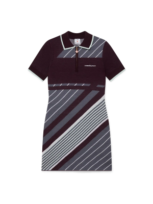 Diagonal Tennis Merino Polo Dress