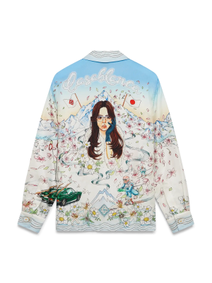 L'Hiver Fleuri Long Sleeve Silk Twill Shirt