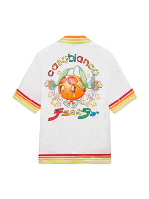 Orange Mascot Short Sleeve Silk Twill Shirt