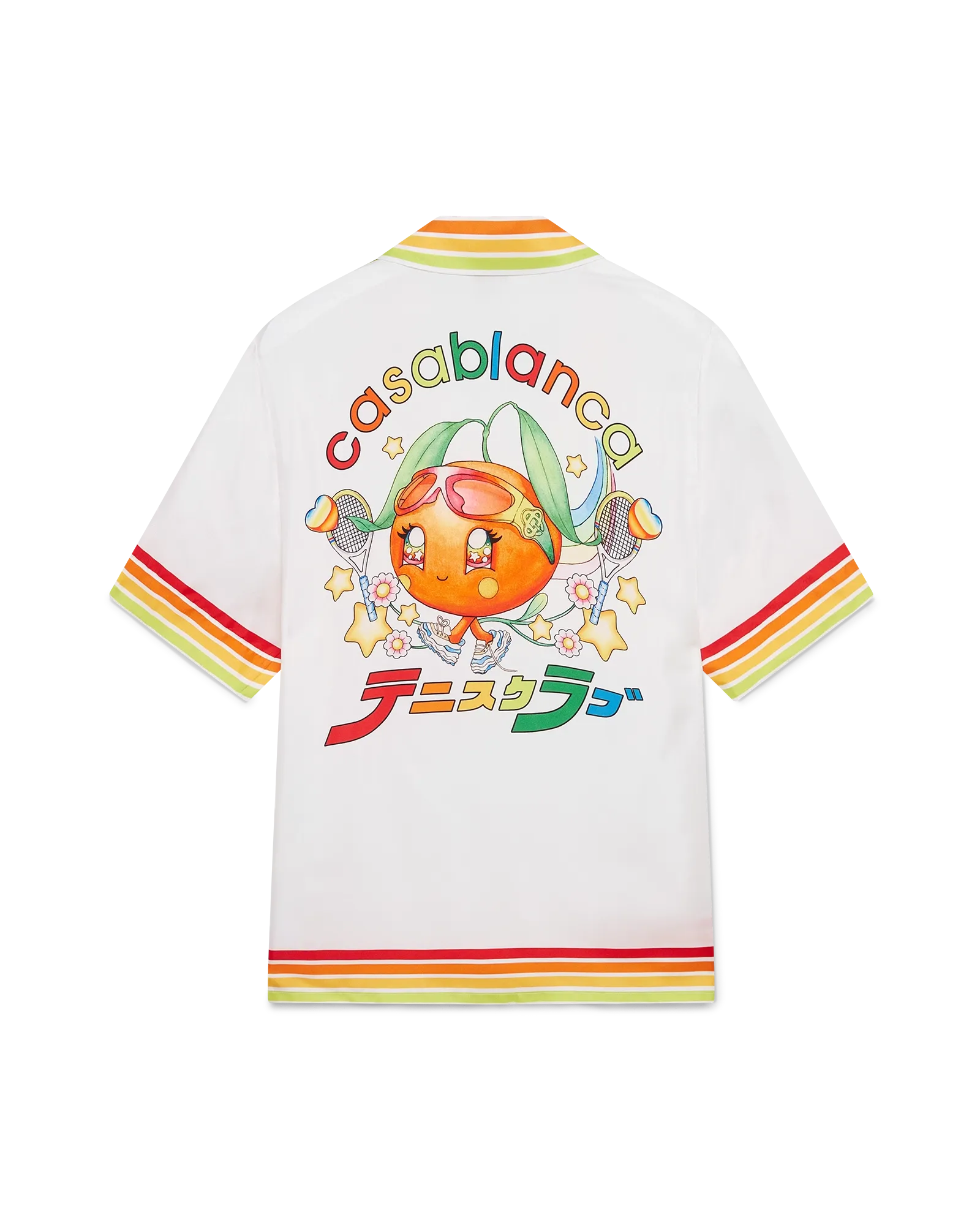 Orange Mascot Short Sleeve Silk Twill Shirt