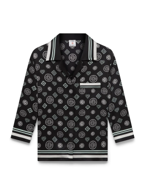 Monogram Pyjama Silk Satin Shirt