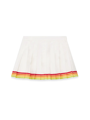 Orange Mascot Pleated Silk Twill Skirt