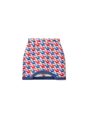 Aviation Houndstooth Curved Hem Mini Skirt