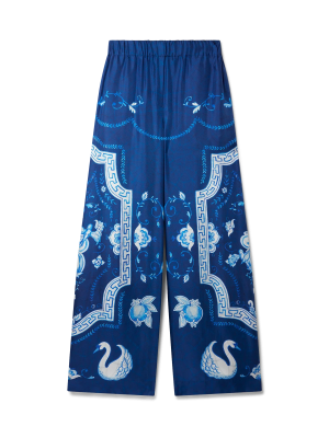 Plat A Dessert Bleu Printed Wide Leg Trousers