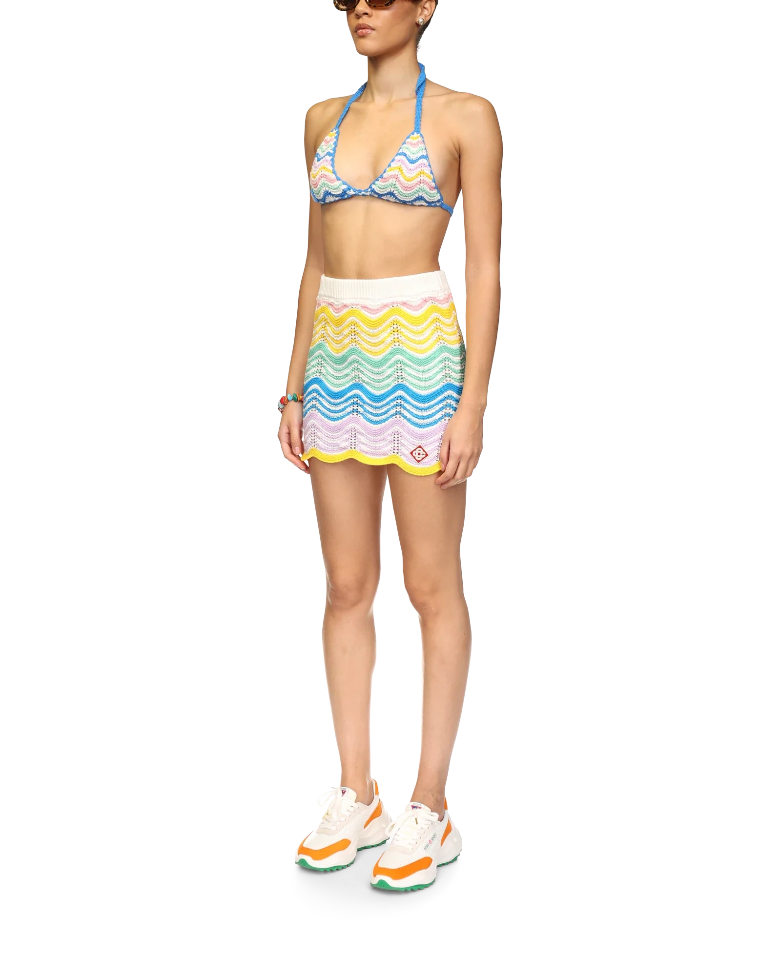 Gradient Wave Crochet Skirt - 图片 3