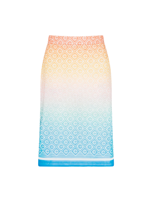 Gradient Monogram Mesh Skirt