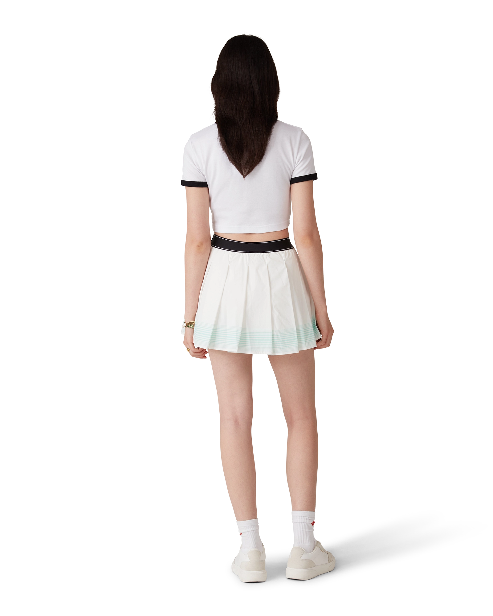 Gradient Stripe Ringer Short Sleeve T-Shirt - 图片 3