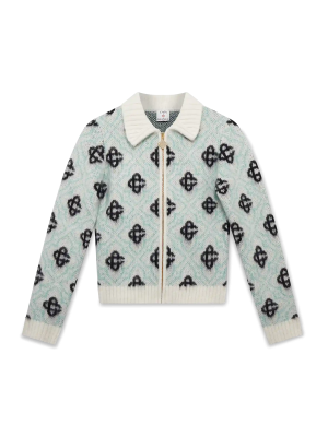 Mohair Monogram Zip Jumper