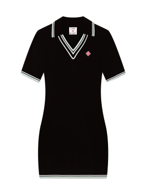 Viscose V Neck Polo Dress