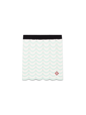 Cotton Wave Crochet Mini Skirt