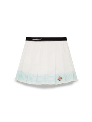 Stripe Pleated Mini Skirt