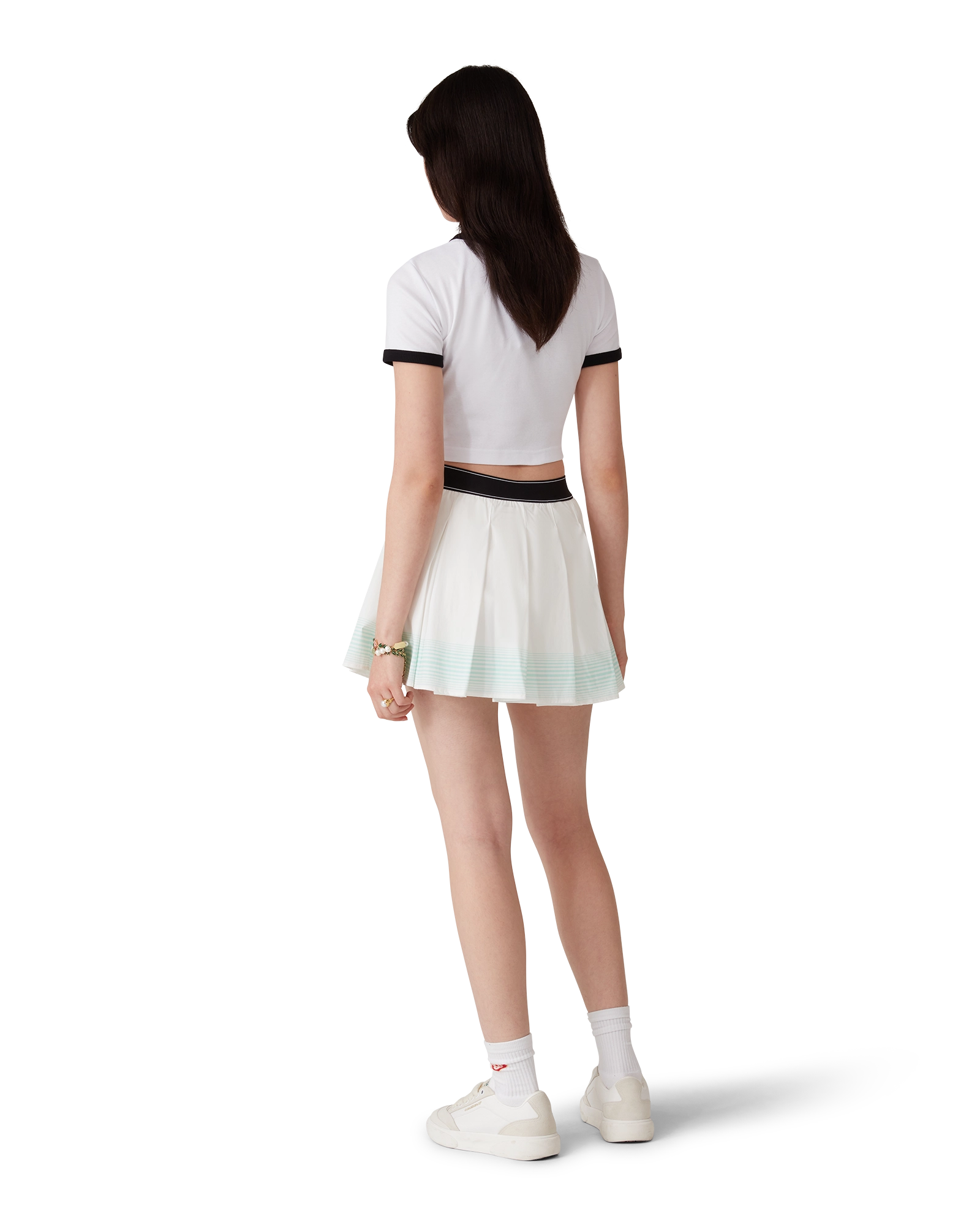 Stripe Pleated Mini Skirt - 图片 3