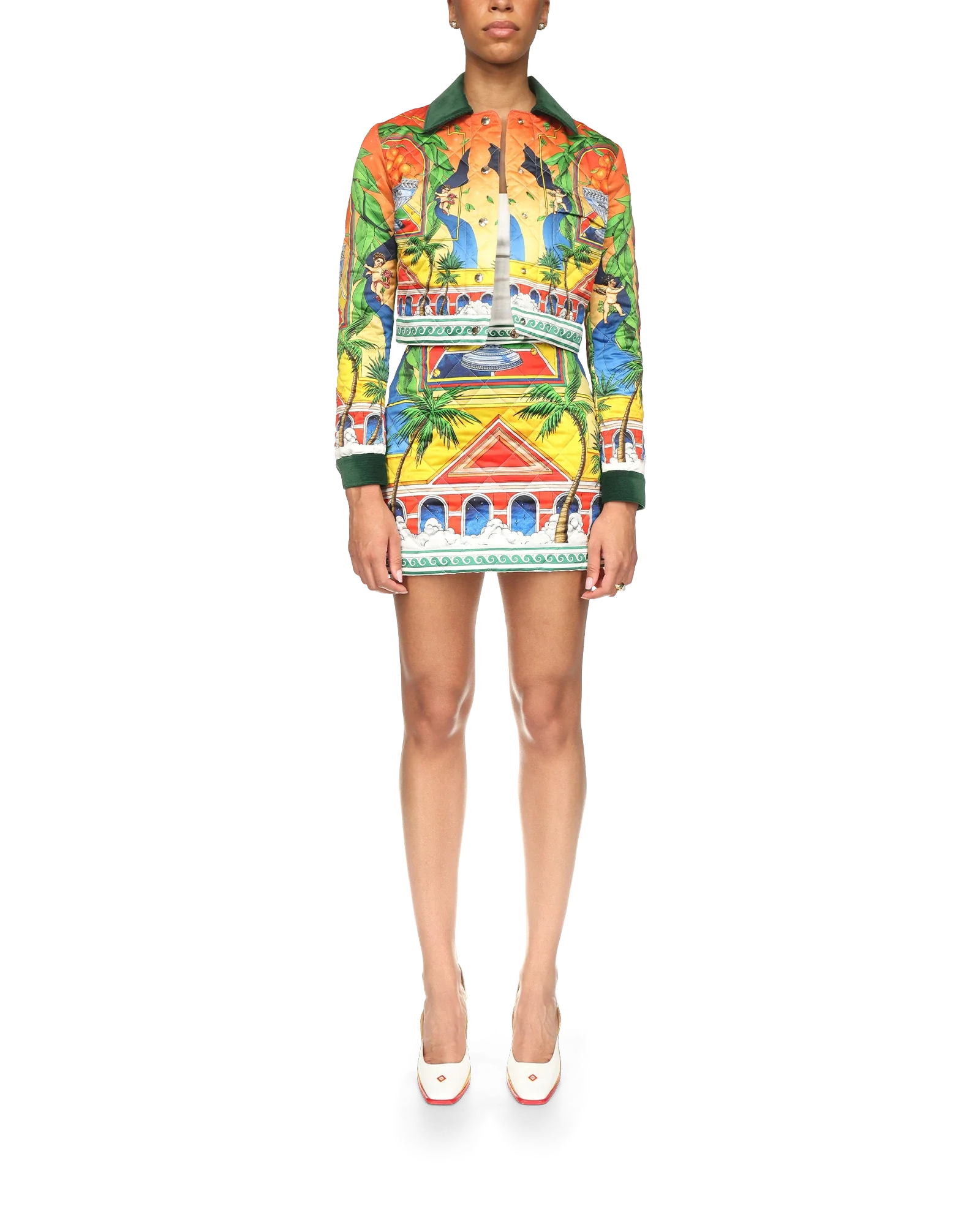 Triomphe D'Orange Quilted Cropped Jacket - 图片 2