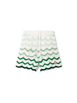 Wavy Gradient Crochet Shorts