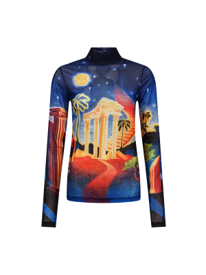 Midnight Acropolis Mesh Top