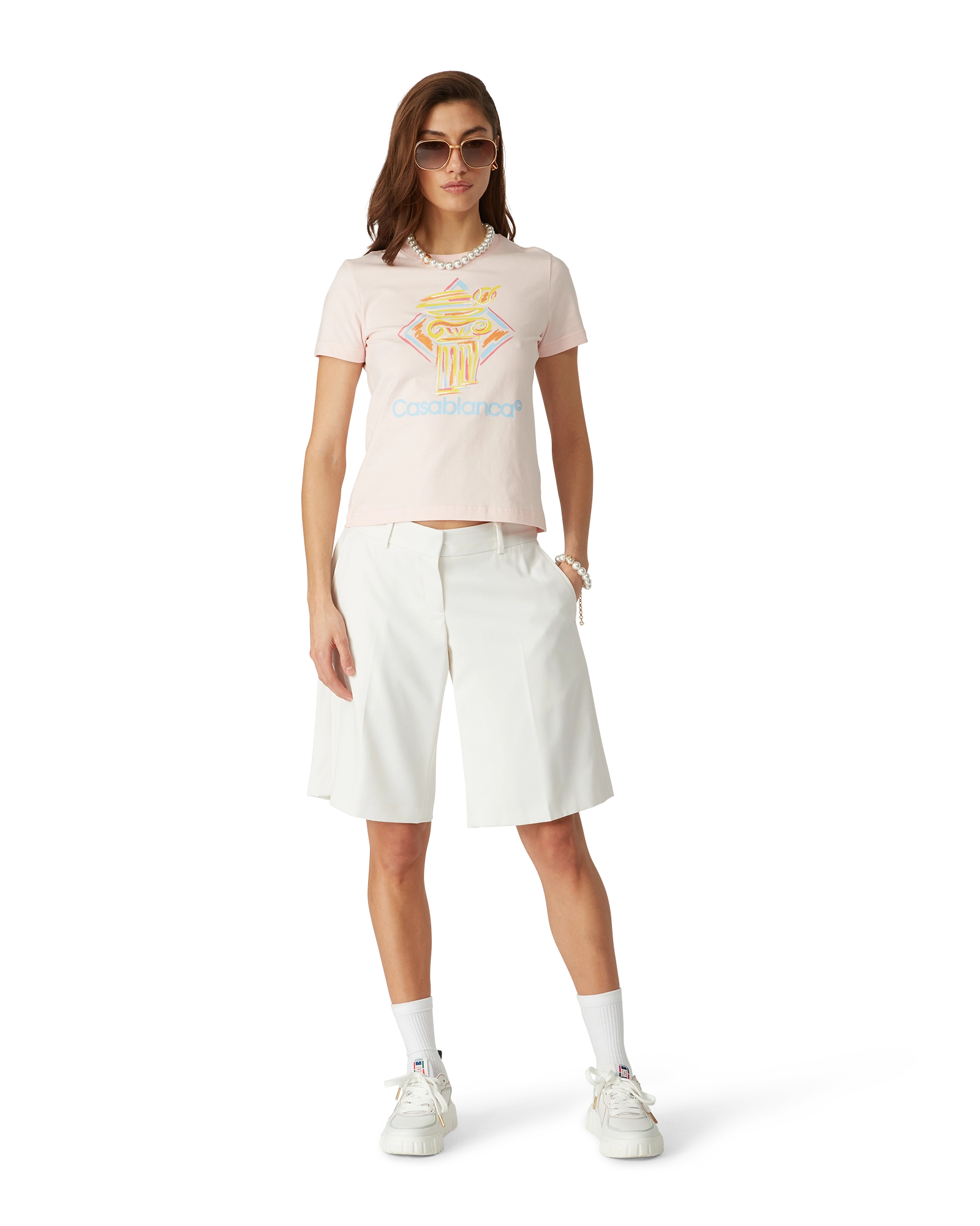 Diamond Short Sleeve Column T-Shirt - 图片 2