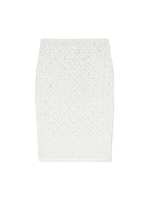 Crystal Monogram Knit Skirt