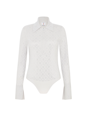Crystal Monogram Knit Bodysuit