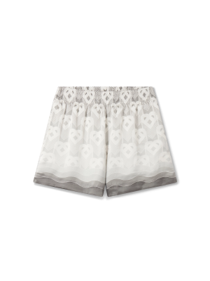Gradient Heart Monogram Silk Shorts