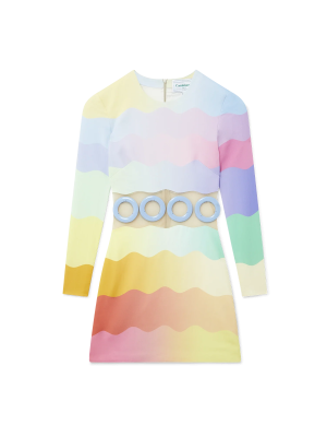 Rainbow Wave Cut-Out Mini Dress