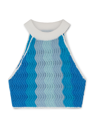 Blue Gradient Sleeveless Top