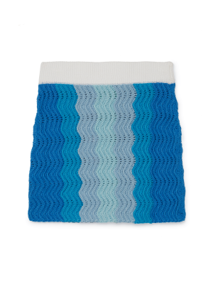 Blue Gradient Crochet Skirt