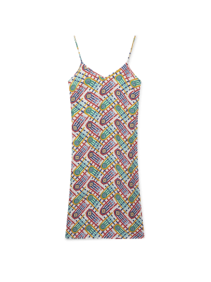 Tennis Monogram Silk Slip Dress