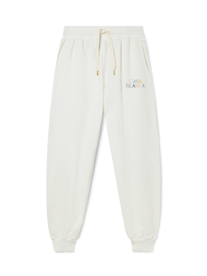 Stacked Logo Embroidered Sweatpants