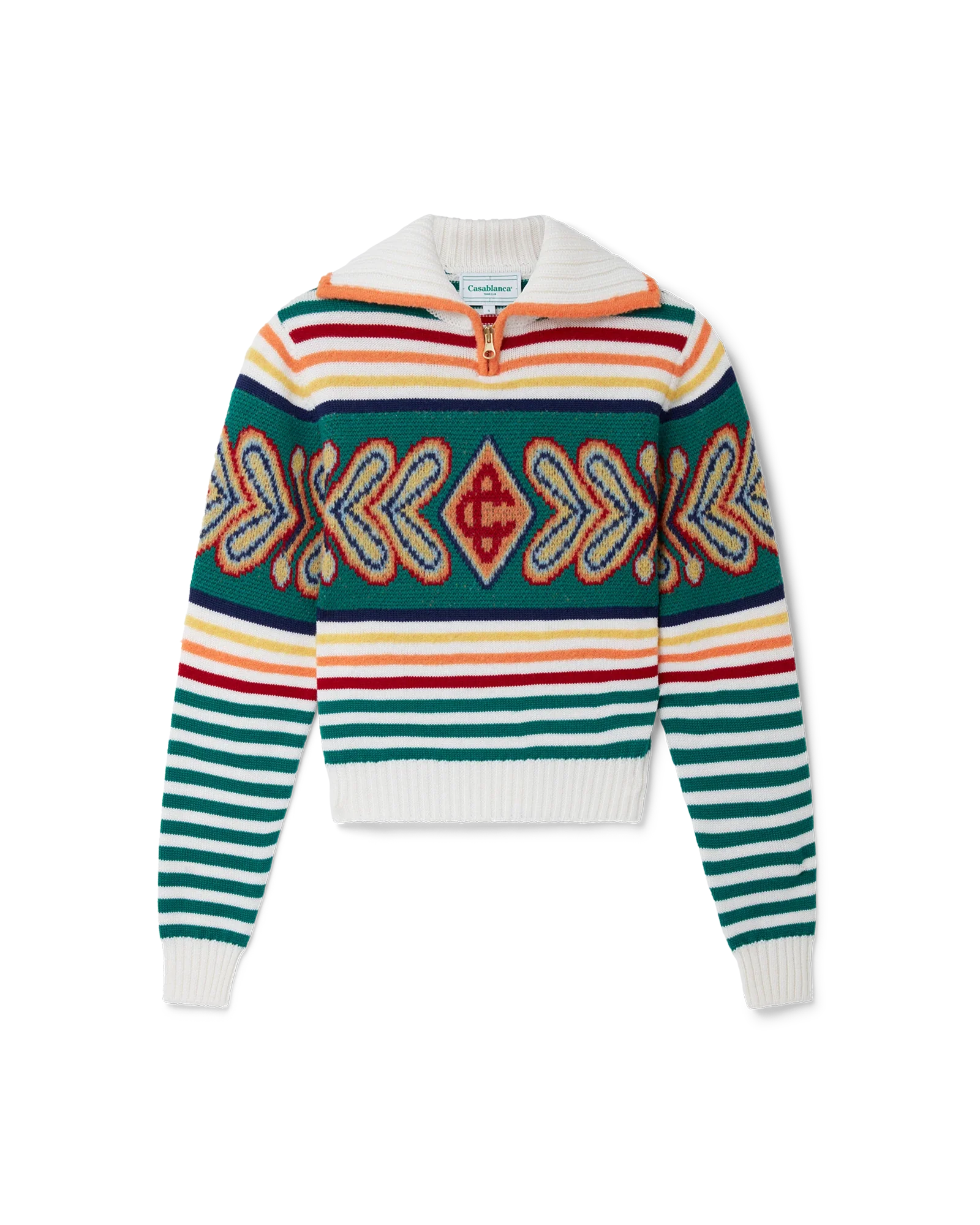Multicolour Diamond Zip Up Jumper