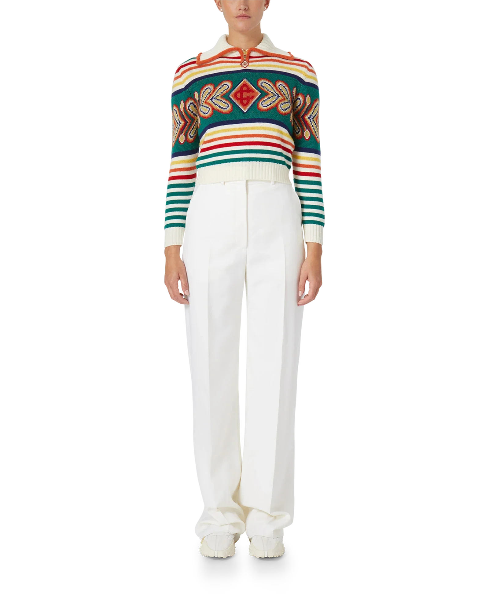 Multicolour Diamond Zip Up Jumper - 图片 3