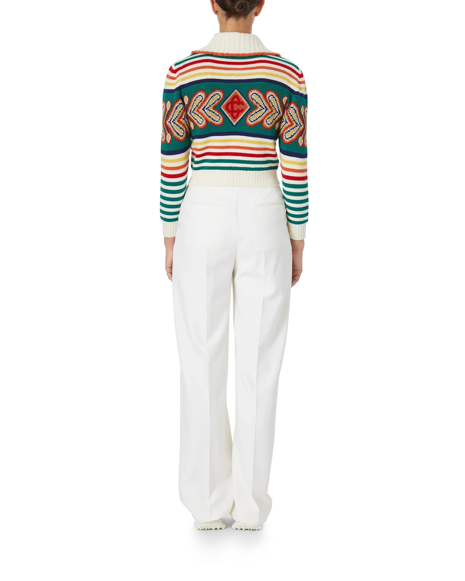 Multicolour Diamond Zip Up Jumper - 图片 4
