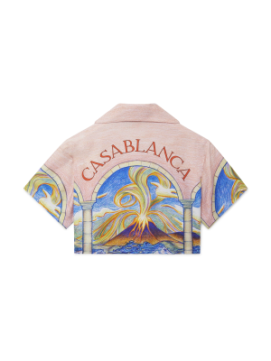 Chevaux Sauvages Cropped Silk Shirt
