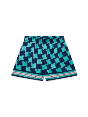 Pool Tile Silk Shorts