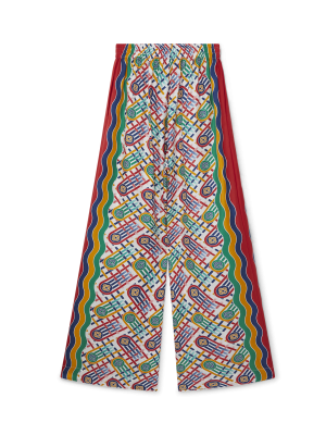 Printed Wide Leg Trousers