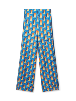 L'Arche De Nuit Silk Wide Leg Trousers